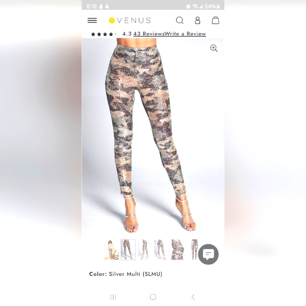 Sequin Camouflage leggings L Venus
